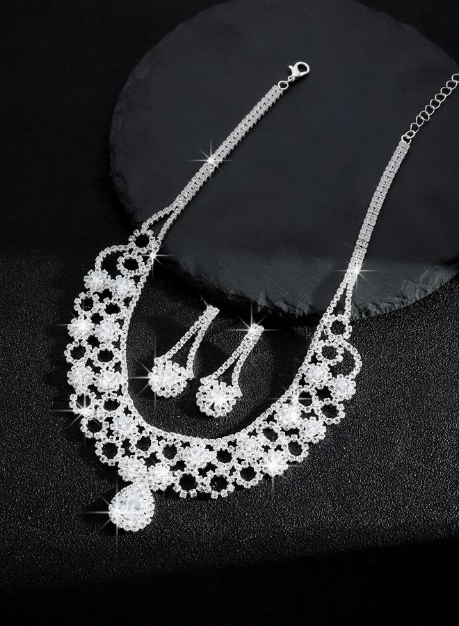 Take Two  2-Piece Embellished Necklace And Earrings Jewelry Set for Women | Best Price UAE